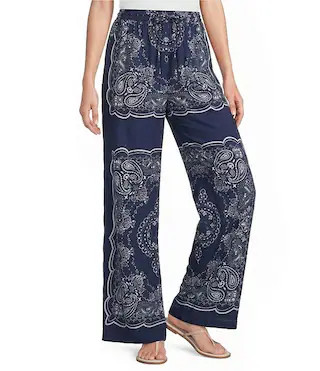 Orion Bandana Print Wide Leg Pants | Dillard's