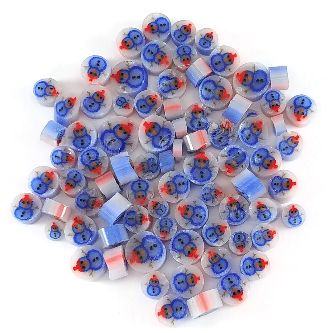 Snowman Glass Murrine - 0.5 oz Pre-cut, COE 96 Oceanside Fusible Glass | Etsy (US)