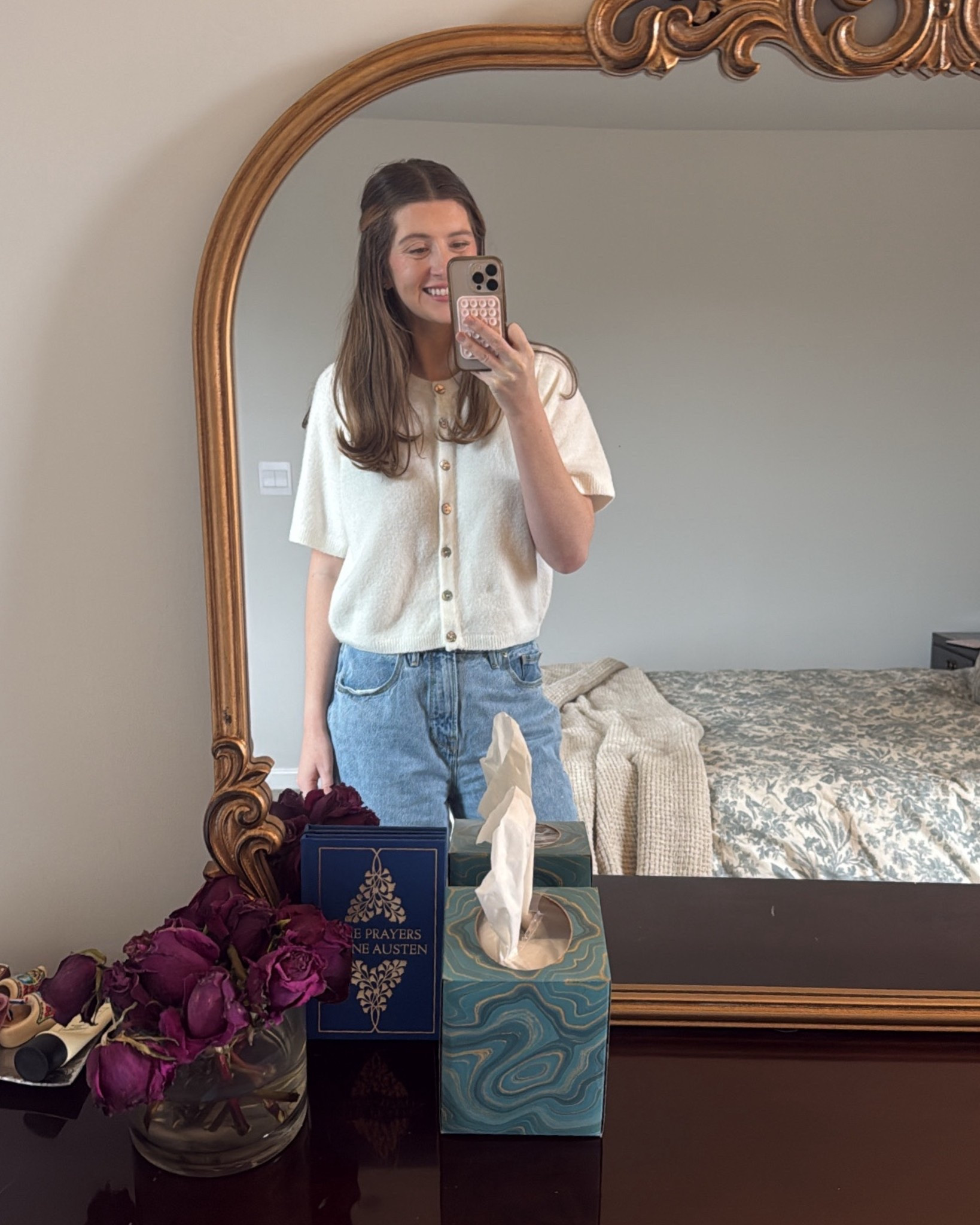 I found this cream short sleeve cardigan top at @Marshalls  and love it for late winter / early spring. I couldn’t find the exact one to link so I linked similar tops from a few stores. I love the loose fit!

#LTKMidsize #LTKWorkwear #LTKootd