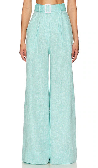 Wide Leg Pleated Pant in Seafoam Melange | Revolve Clothing (Global)