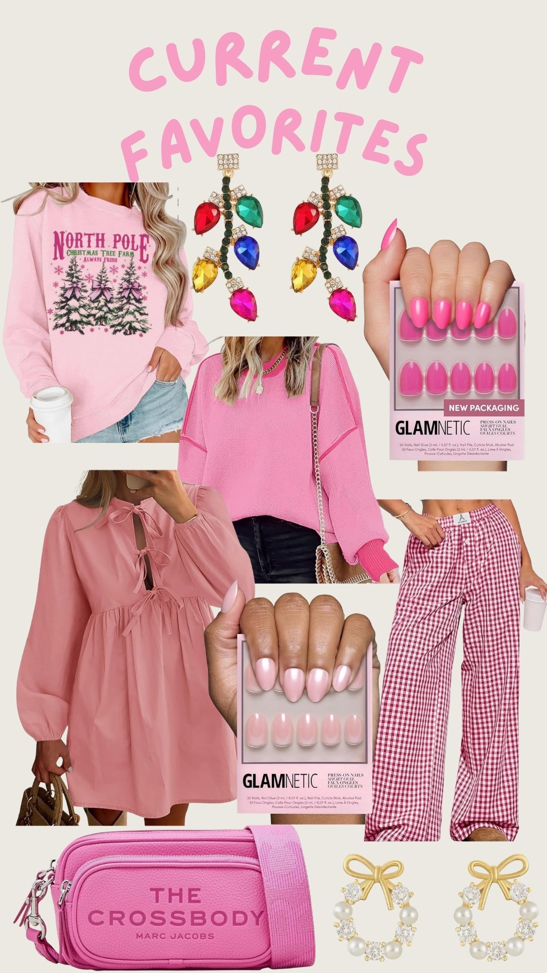 Current favorites. Amazon. Pink. Nails. Dress sweater. Sweatshirt. Earrings. Pants. Trending. Best sellers. Viral. Affordable  

#LTKSeasonal #LTKFindsUnder50 #LTKFindsUnder100