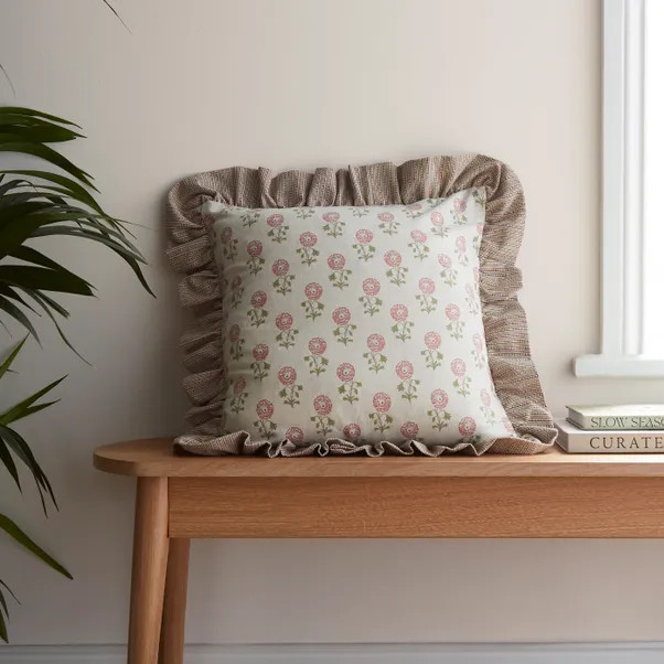 Lizzy Tile Frilled Cushion Cover | Dunelm (migrated)