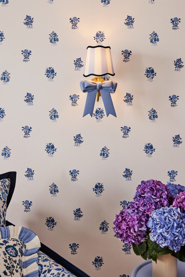 Buy Cath Kidston Blue/White Stripe Canopy Bow Wall Light from the Next UK online shop | Lipsy