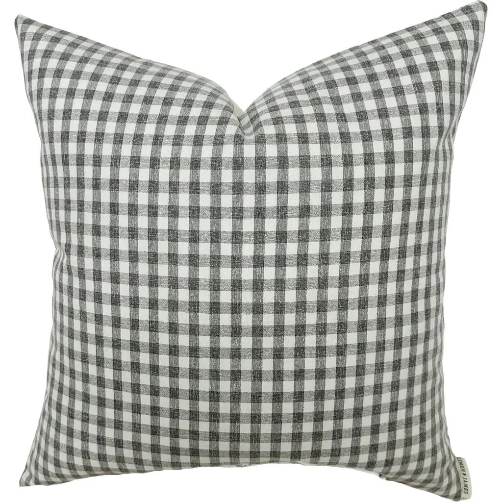 Linen & James Dean Dark Navy Gingham Pillow Cover at Nordstrom, Size 22X22 | Nordstrom