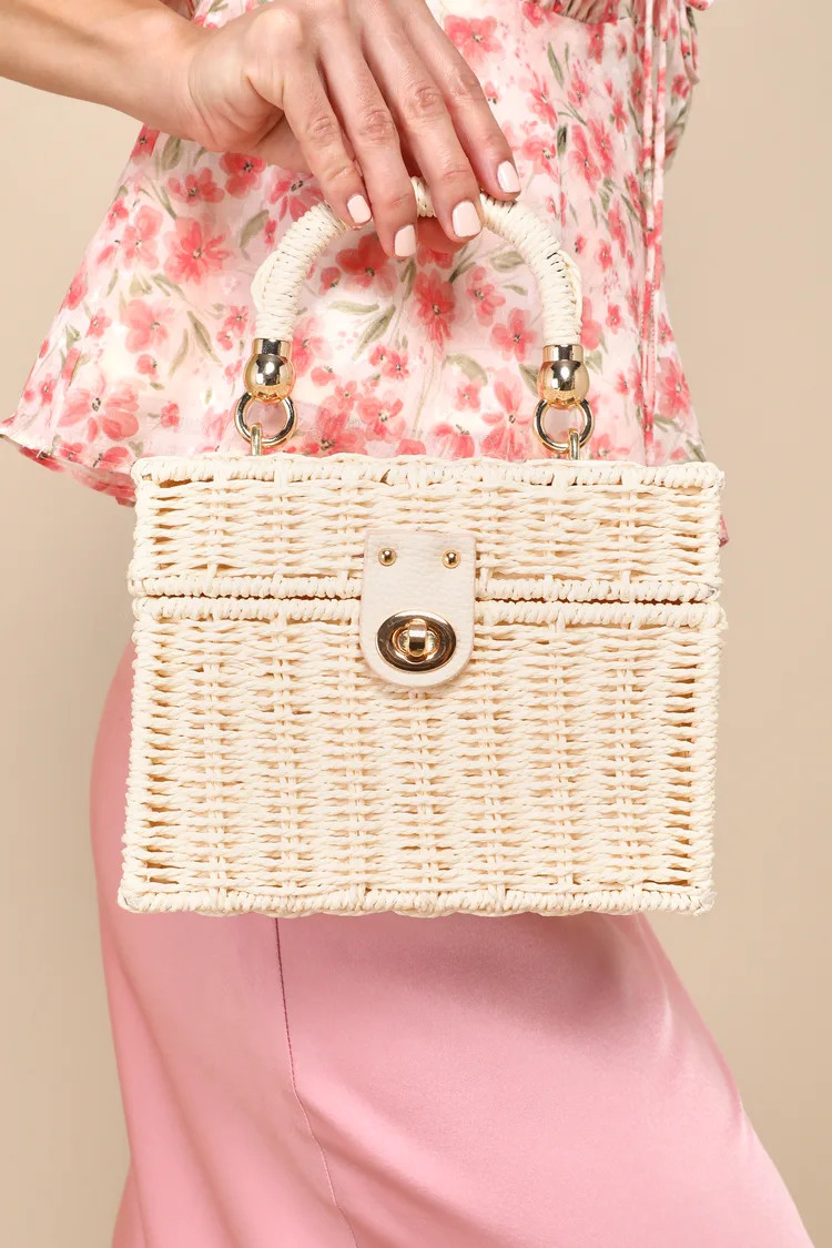 Scenic Companion Cream Woven Basket Handbag | Lulus