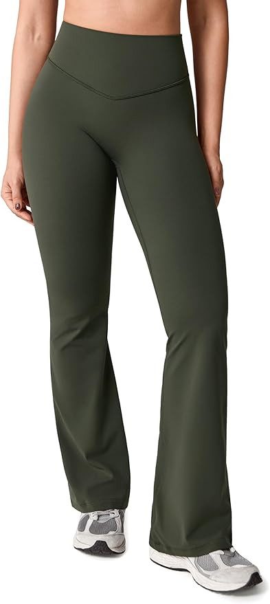 Hugcurve No Front Seam High Waisted Flare Leggings for Women Bootcut Yoga Pants Buttery Soft - 29... | Amazon (US)