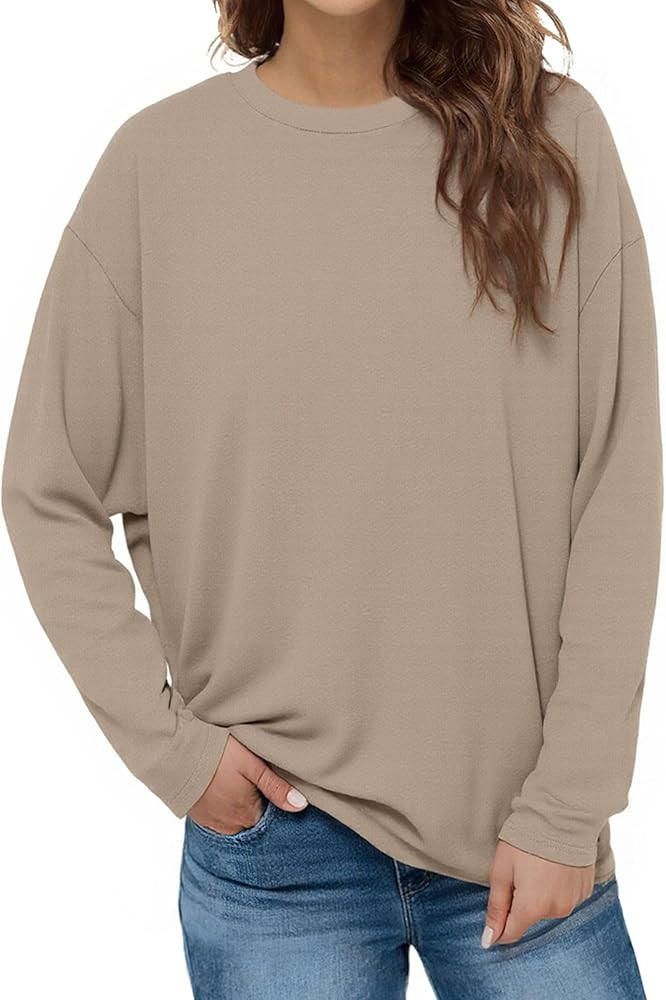 Women's Hoodie Sweatshirt Long Sleeve Crew Neck Comfortable Autumn and Winter Fashion, khaki, M :... | Amazon (DE)