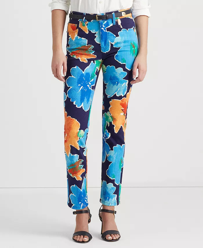 Women's Floral High-Rise Straight Ankle Jeans | Macys (US)