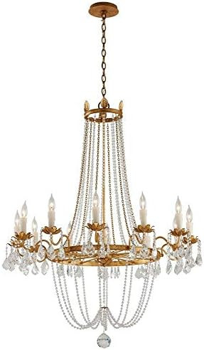 Troy Lighting F5367 Viola - Twelve Light Large Chandelier, Distressed Gold Leaf Finish with Handmade | Amazon (US)