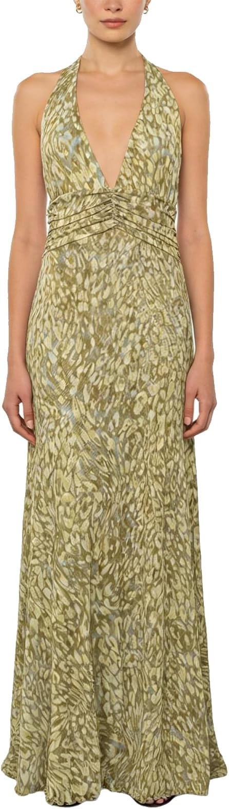 Halter Maxi Dresses for Women Polka Dot Maxi Dress Backless Beach Vacation Long Dresses Bodycon Y... | Amazon (US)