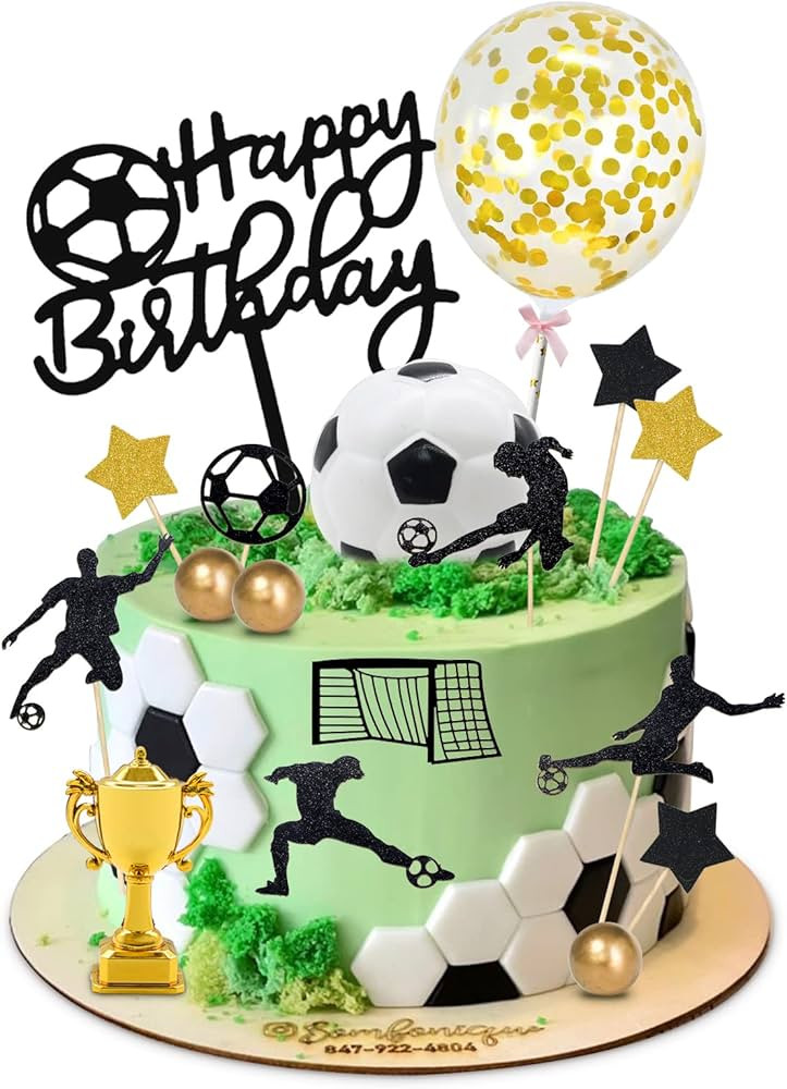 Lukinuo 29pcs Soccer Cake Topper Soccer Ball Player Cake Decorations Soccer Figurine Soccer Birth... | Amazon (US)