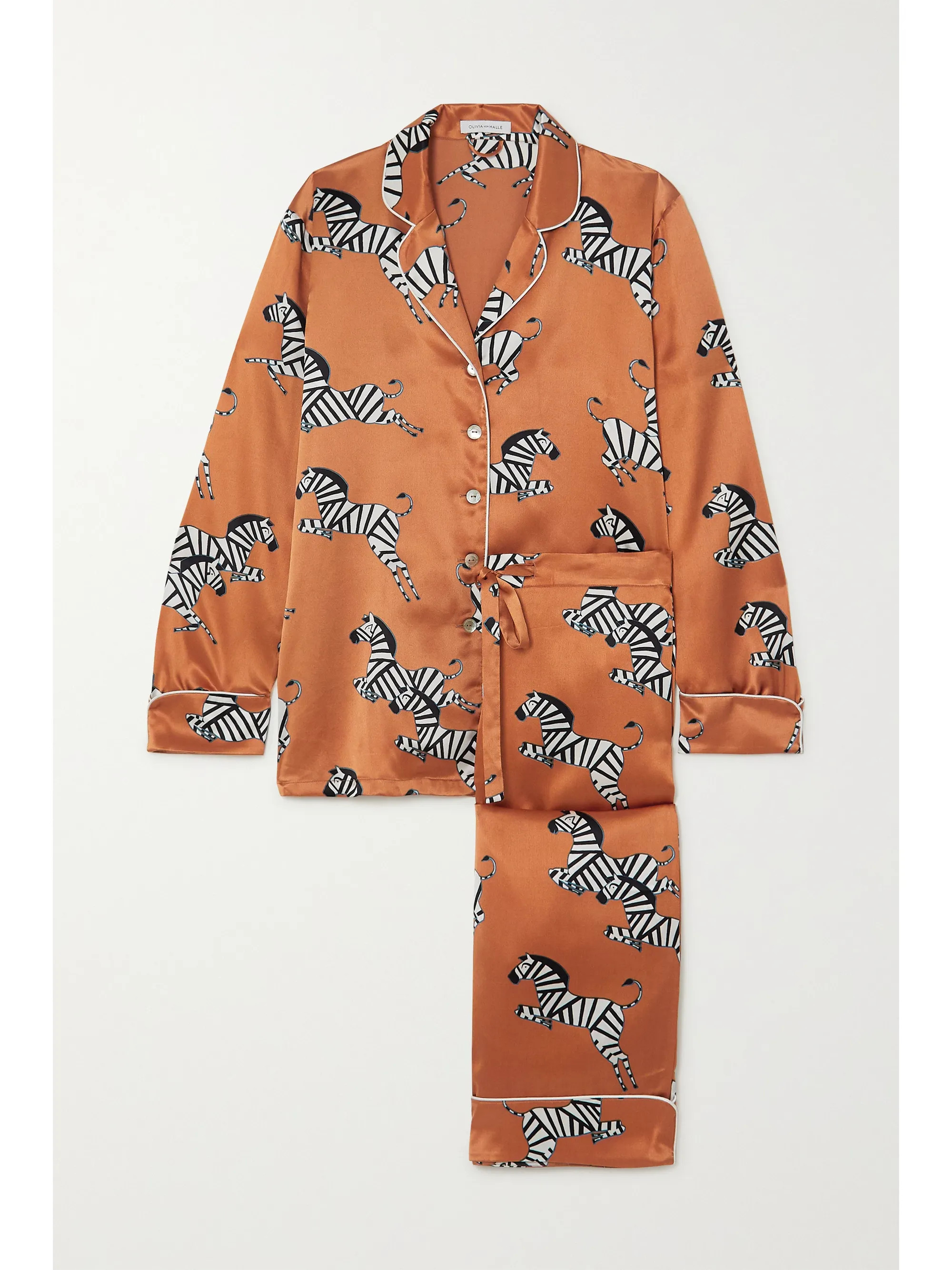 Lila printed silk-satin pajama set | NET-A-PORTER (UK & EU)