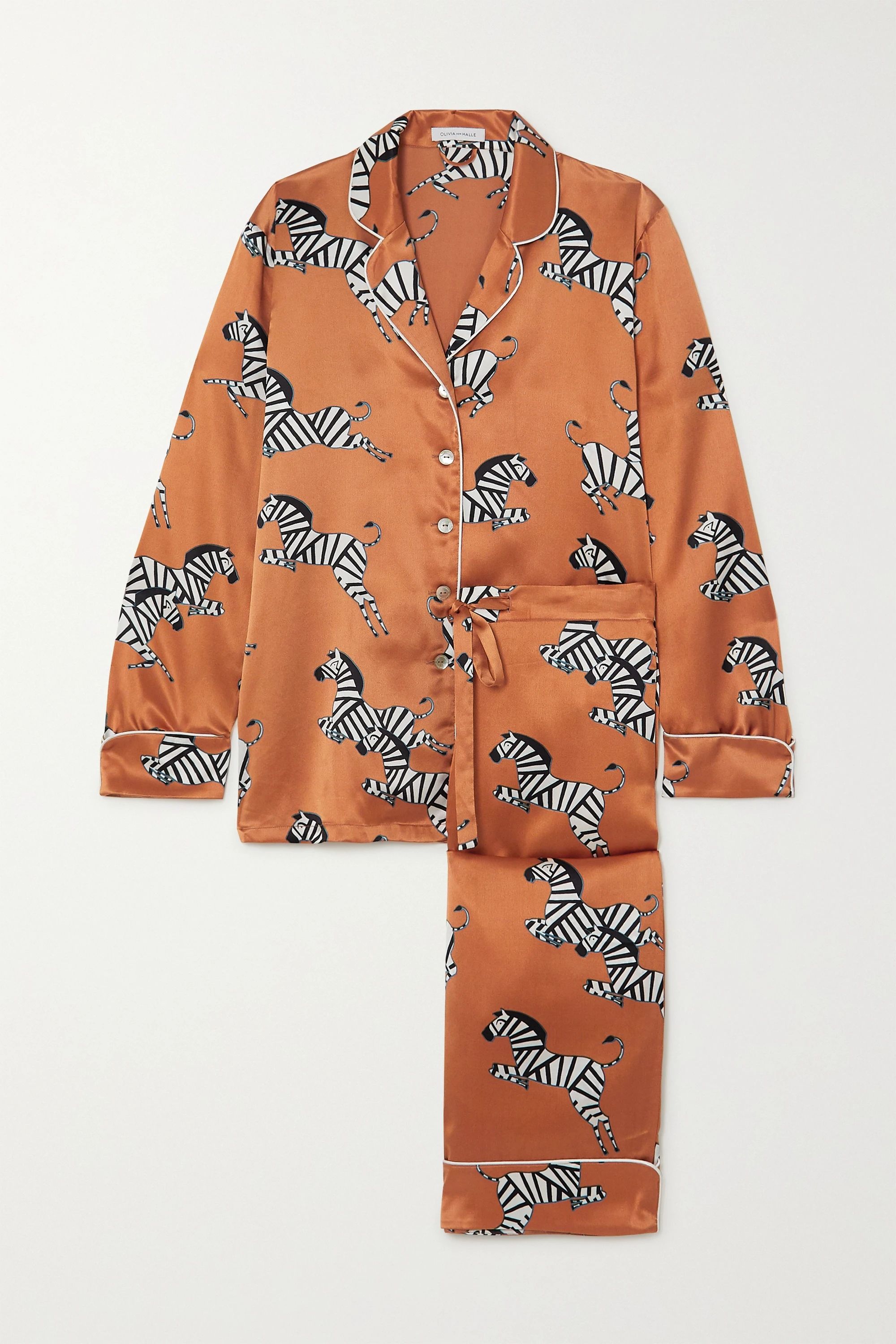 Lila printed silk-satin pajama set | NET-A-PORTER (UK & EU)