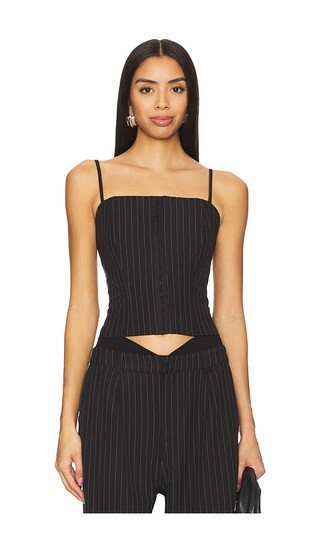SNDYS Zadie Corset Top in Black. - size XS | Revolve Clothing (Global)