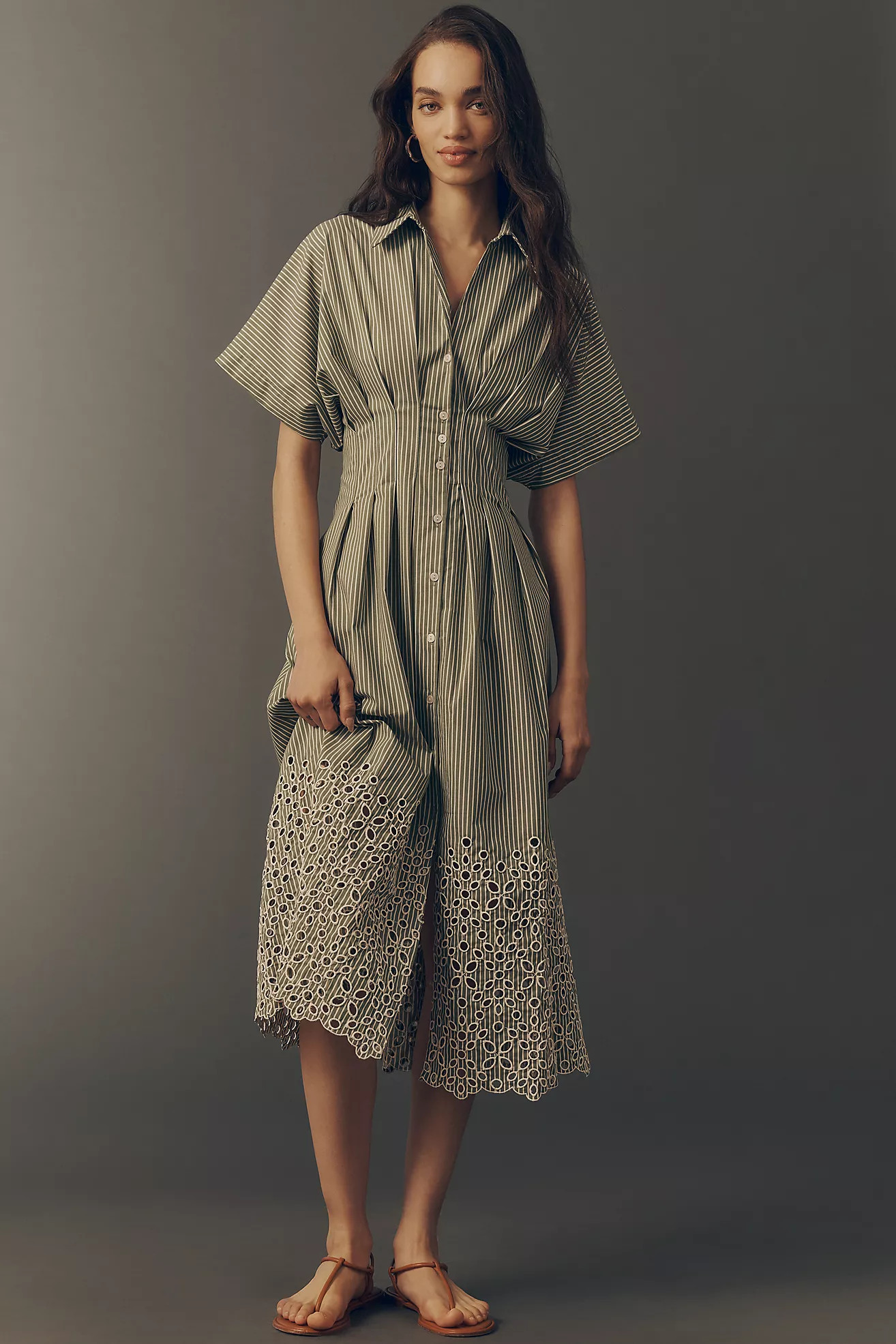 The Tobie Eyelet Shirt Dress by Exquise | Anthropologie (US)