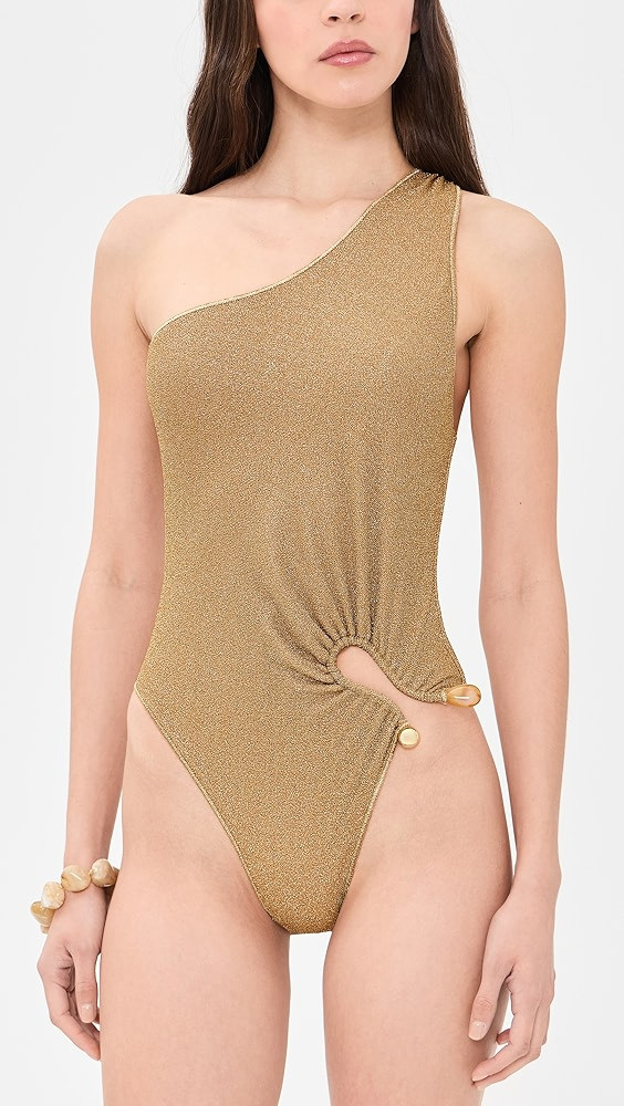 Lumiere Stones One Shoulder Maillot One Piece | Shopbop