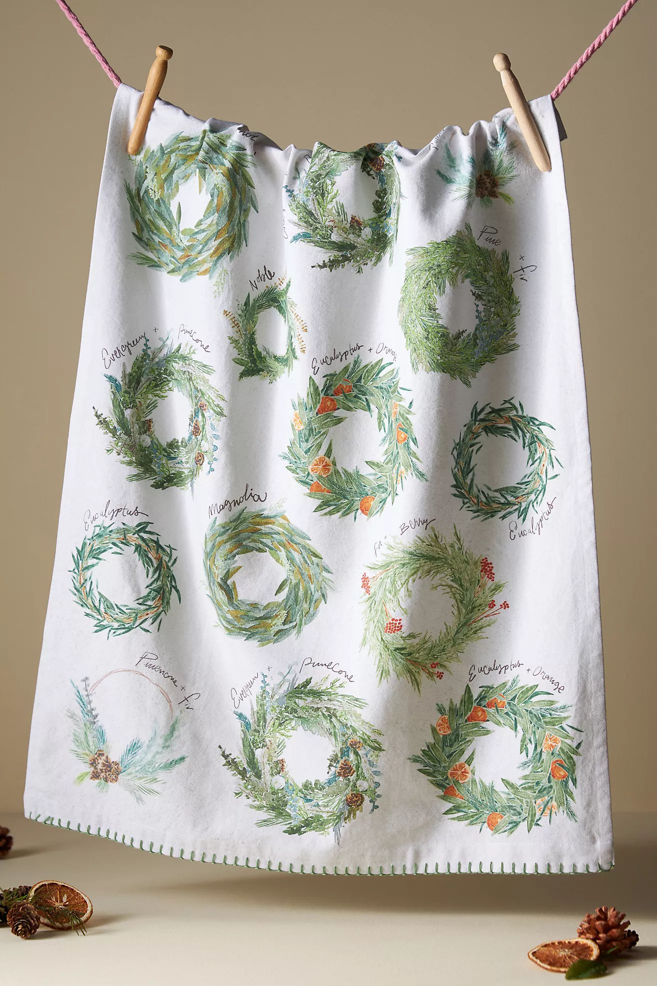 Types of Wreaths Dish Towel | Anthropologie (US)
