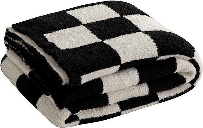 Throw Blanket with Checkerboard Plaid- Cozy Breathable All Seasons Soft Checkered Blanket Gingham... | Amazon (US)