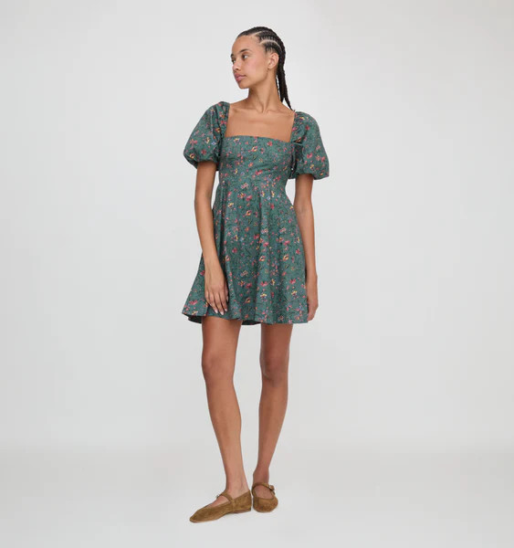 The Matilda Mini Dress - Bottle Green Fleur Chintz | Hill House Home