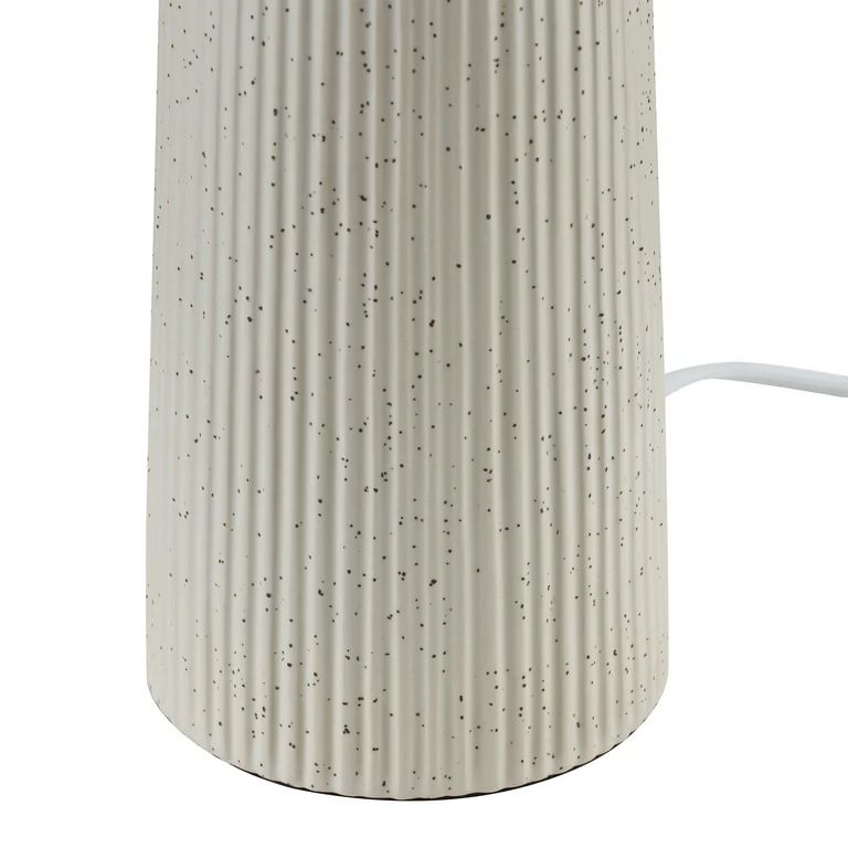 18" Ivory Pleated Shade Ribbed Ceramic Table Lamp - Walmart.com | Walmart (US)