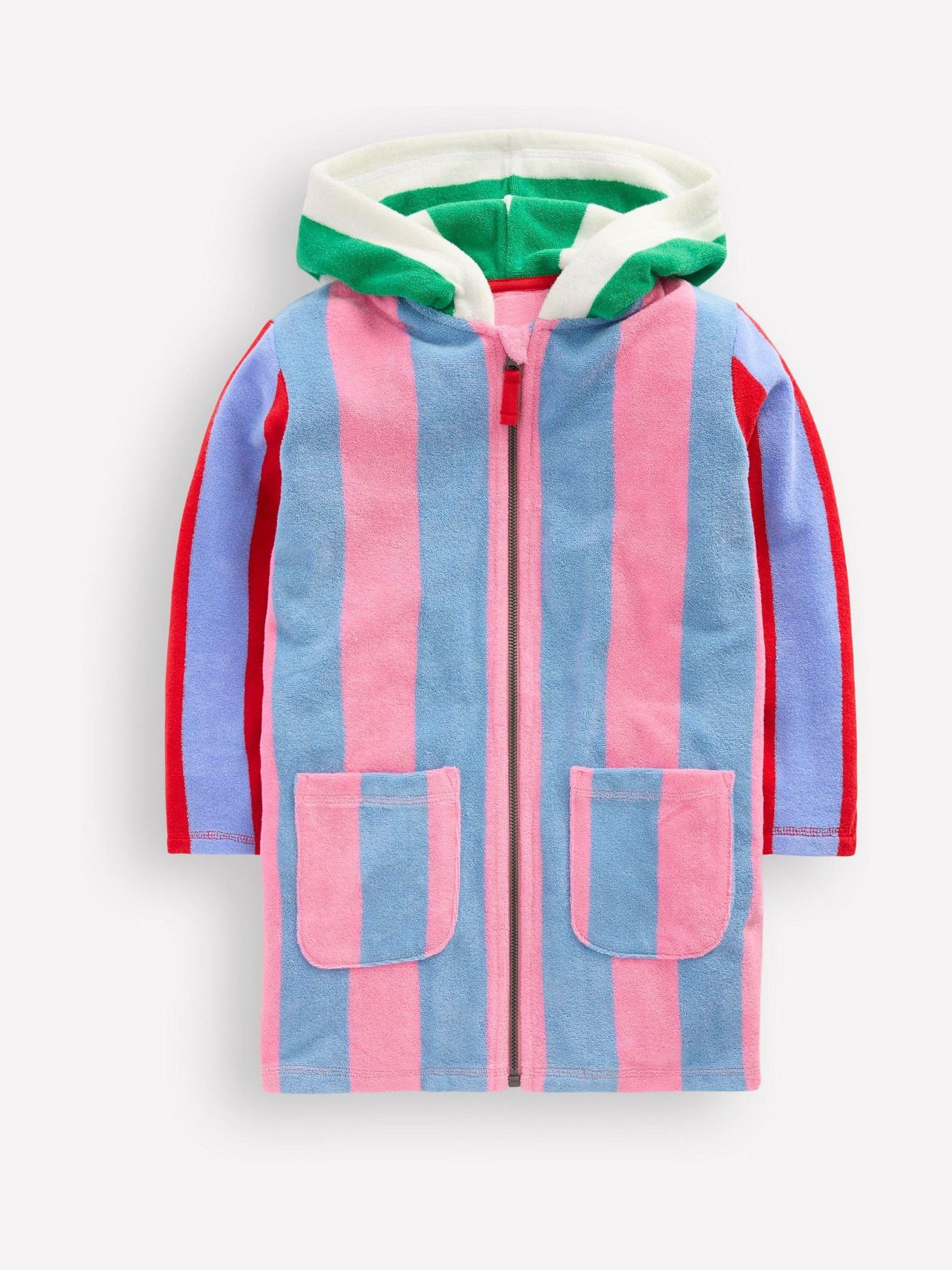 Boden Boden Red Romie Towelling Zip Throw-On Cover-Up | Next US