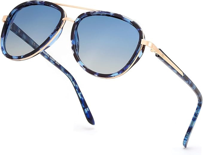 FEISEDY Retro Polarized Aviator Sunglasses for Women Men Vintage Square Sunglass With Classic Sty... | Amazon (US)