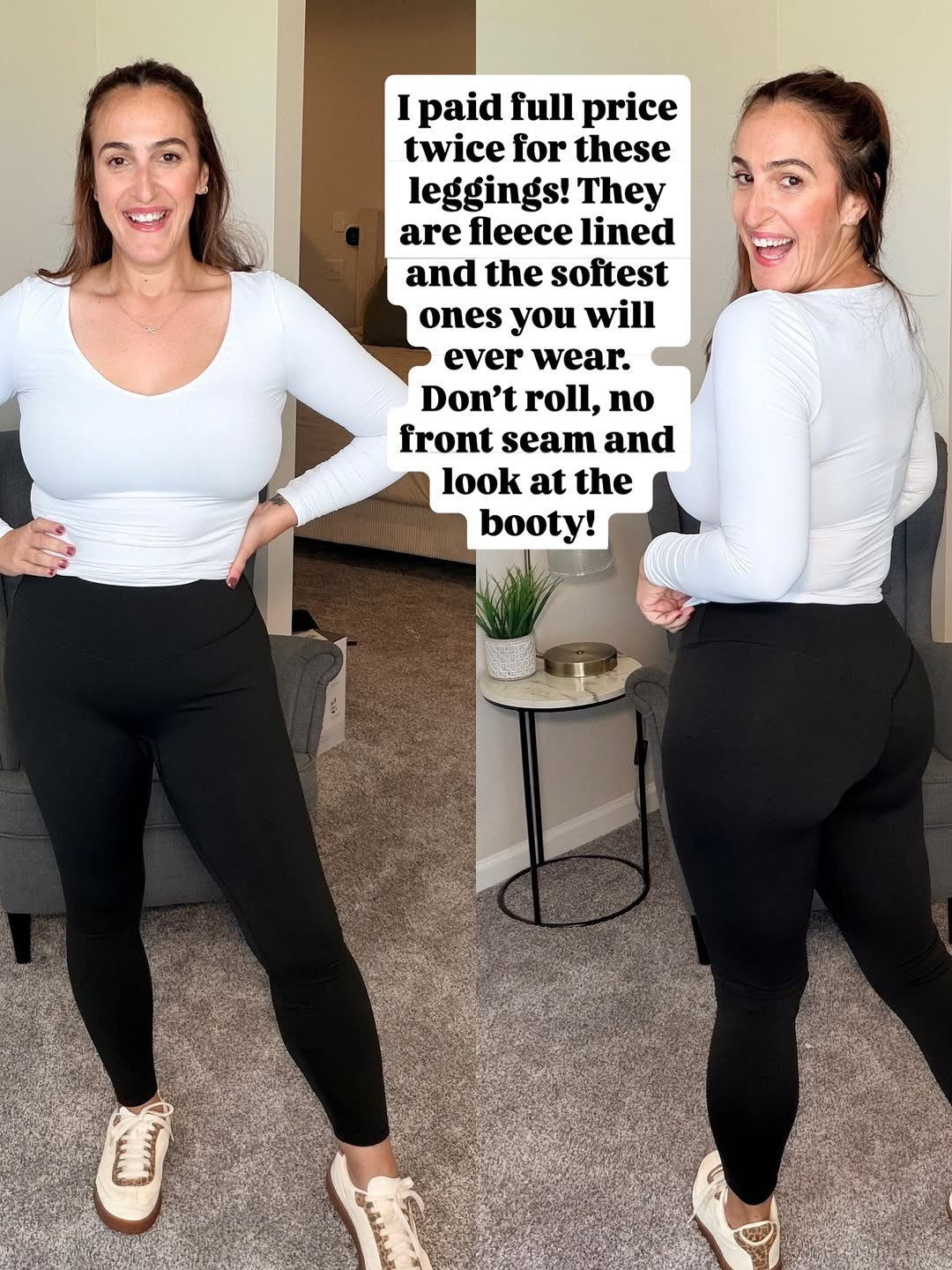 Winter leggings that keep you warm and still look great! Love. Wearing a medium. 
 

 #LTKOver40 #LTKMidsize #LTKFindsUnder50