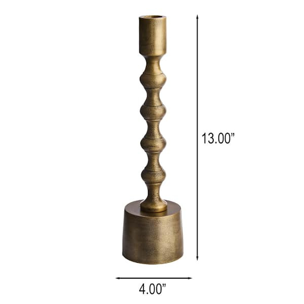 Gold Aluminum Taper Candle Holder on Base, 12" | At Home