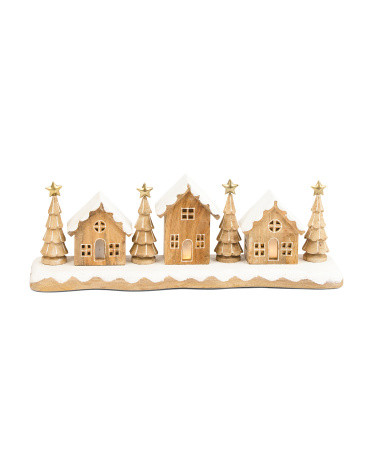 Led Lighted Wooden Village | TJ Maxx