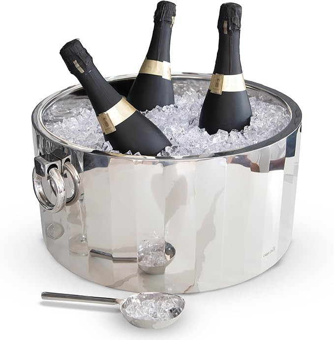 Insulated Ice Bucket for Parties by Objet D’Art, Large Champagne & Wine Ice Bucket with Scoop, ... | Amazon (US)