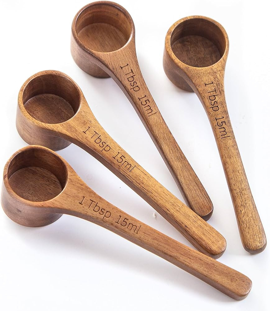 4PCS Wooden Measuring Scoops Acacia Wood Scoop For Jars Small Wooden Scoops For Coffee Measuring ... | Amazon (CA)
