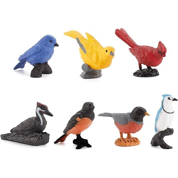 Birds and Flowers Figures Playset Simulation Animal Birds and Plant Toy Set Early Educational Model  | Amazon (US)