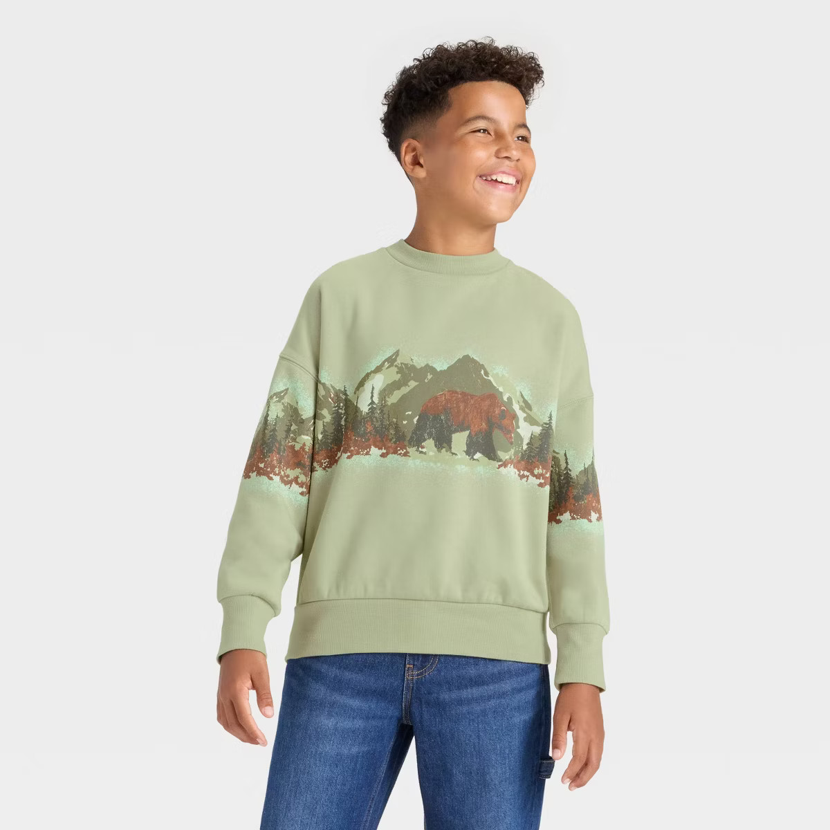 Boys' Scenic Graphic Fleece Crewneck Sweatshirt - art class™ | Target