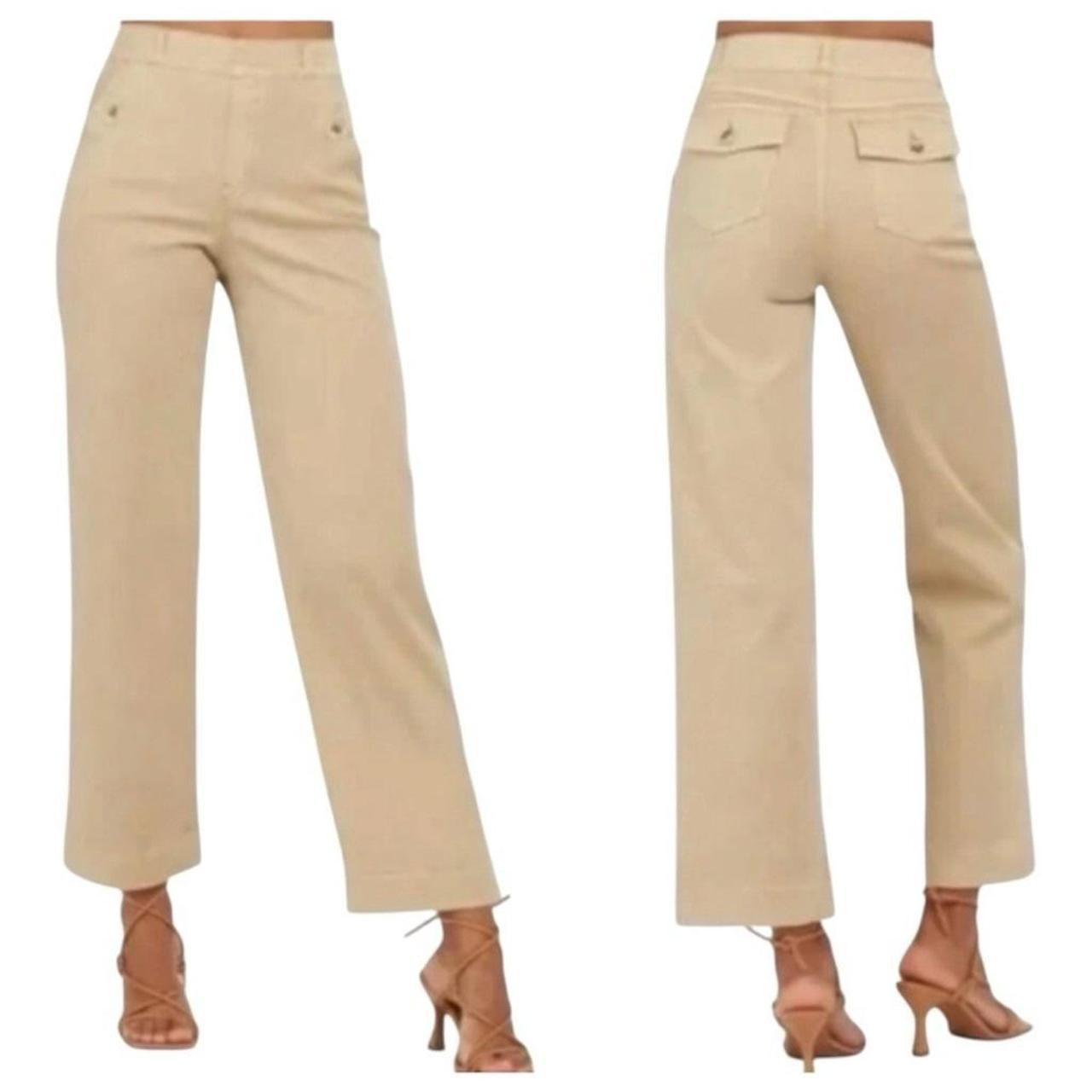 Spanx Women's Wide leg Pants - Tan | Depop US