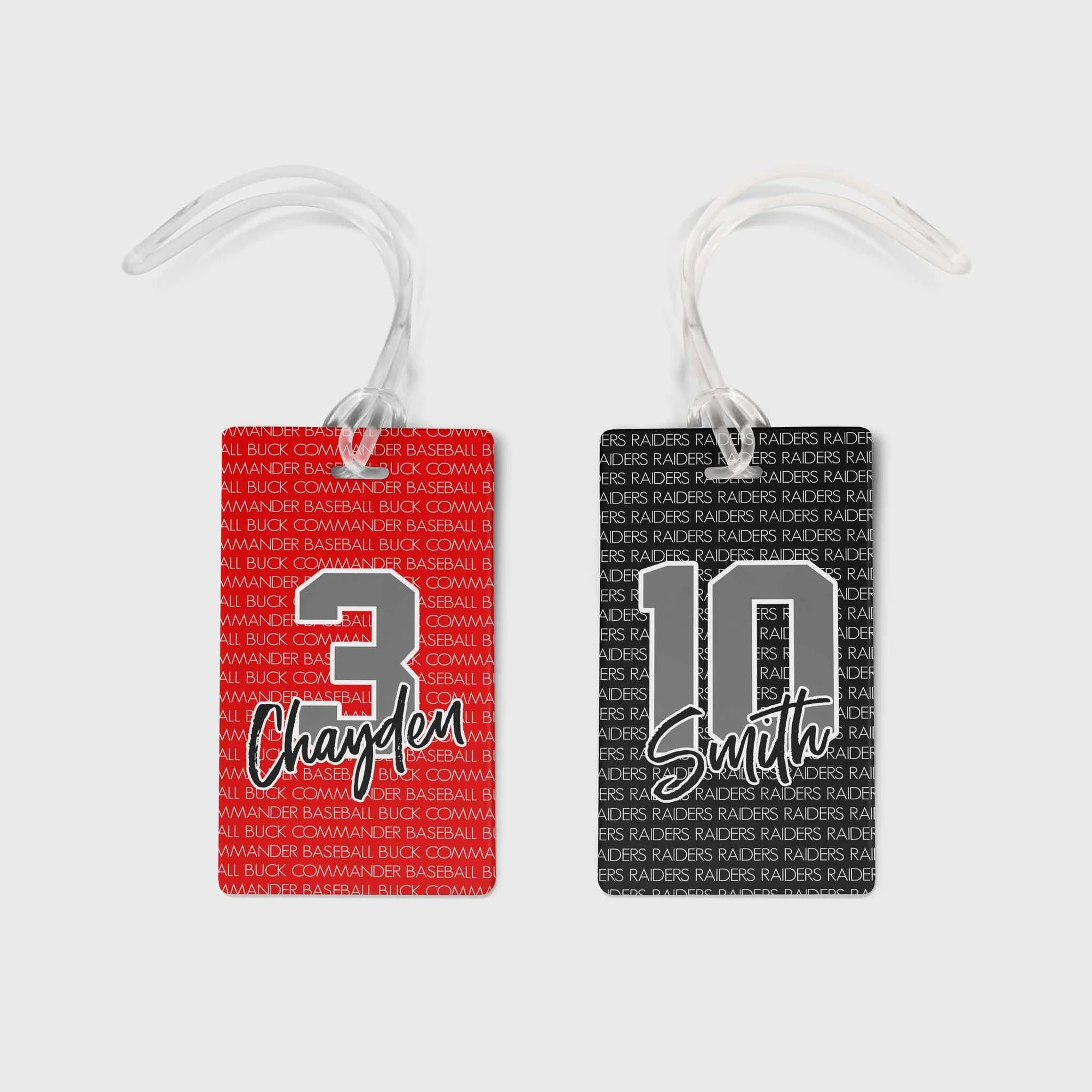 PERSONALIZED LARGE NUMBER TEAM BAG TAG | Highway 3