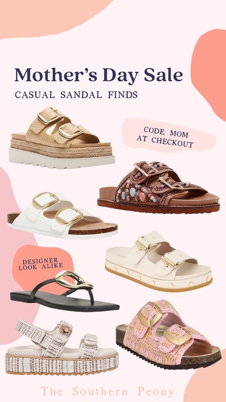 Casual sandals with a little bling! Loving all these new slides and sandals! Code:MOM at checkout for savings! Also have them delivered just in time for Mother’s Day! 

#LTKSaleAlert #LTKFindsUnder100 #LTKStyleTip