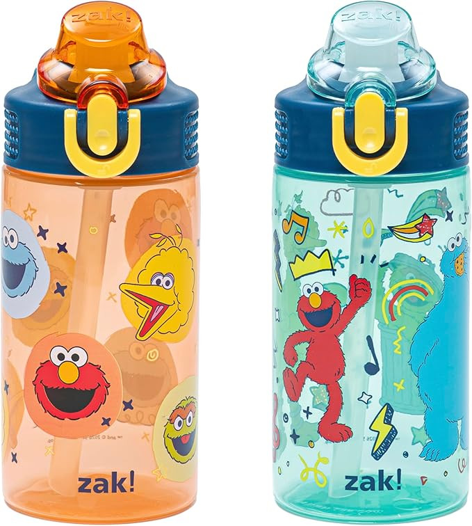Zak Designs Sesame Street Sage 16oz Leak-Proof Straw Kids Water Bottle | Amazon (US)