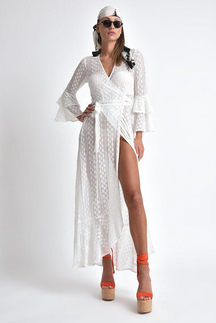 Valentino Wrap Stretchy Lace Dress | outdazl