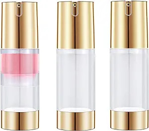 UMETASS 0.5 oz Empty Airless Pump Bottles, Refillable Cosmetic Containers, Travel Size Vacuum Bot... | Amazon (US)
