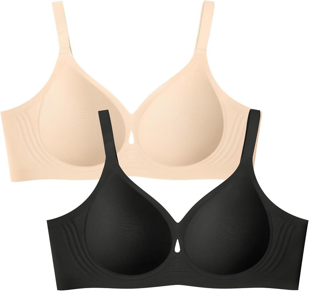 LetsJoli Wireless Bras for Women No Underwire Jelly Bras Seamless Push Up Full Coverage Bralettes... | Amazon (US)