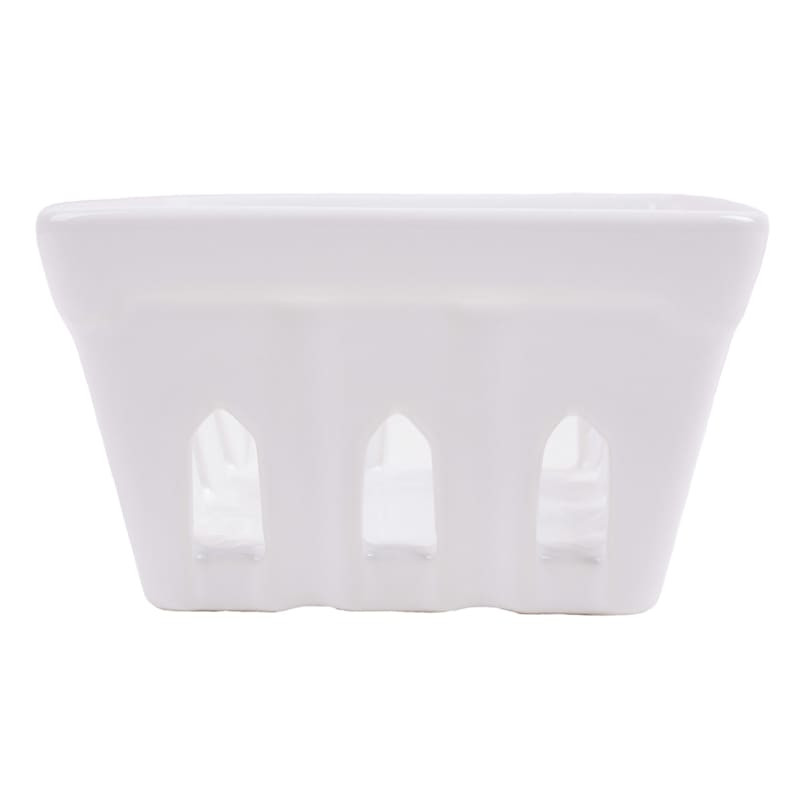 White Stoneware Berry Basket, 5.4" | At Home