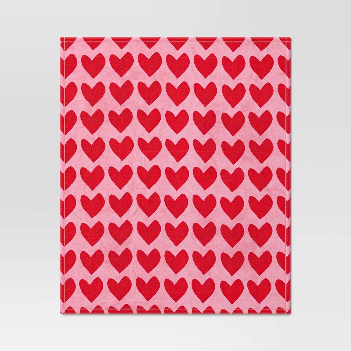 Heart Printed Plush Valentine's Day Throw Blanket Pink/Red - Room Essentials™ | Target