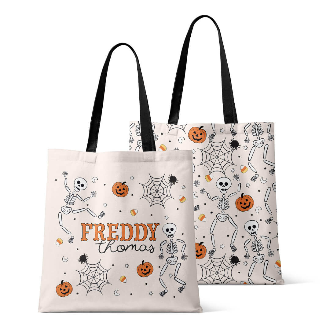 Personalized Trick Or Treat Bags | Silly Skellies | Caden Lane