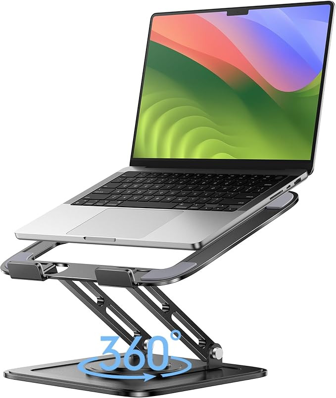 Adjustable Laptop Stand, Computer Stand with 360 Rotating Base, Ergonomic Laptop Riser Mount for ... | Amazon (US)