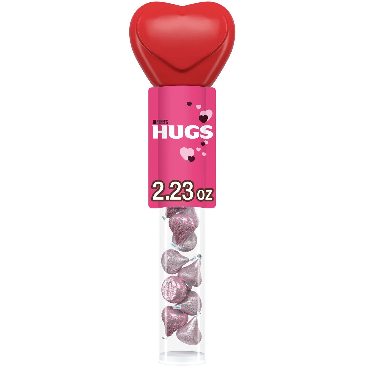 HERSHEY'S HUGS Milk Chocolate and White Creme, Valentine's Candy Plastic Cane, 2.23 oz | Walmart (US)