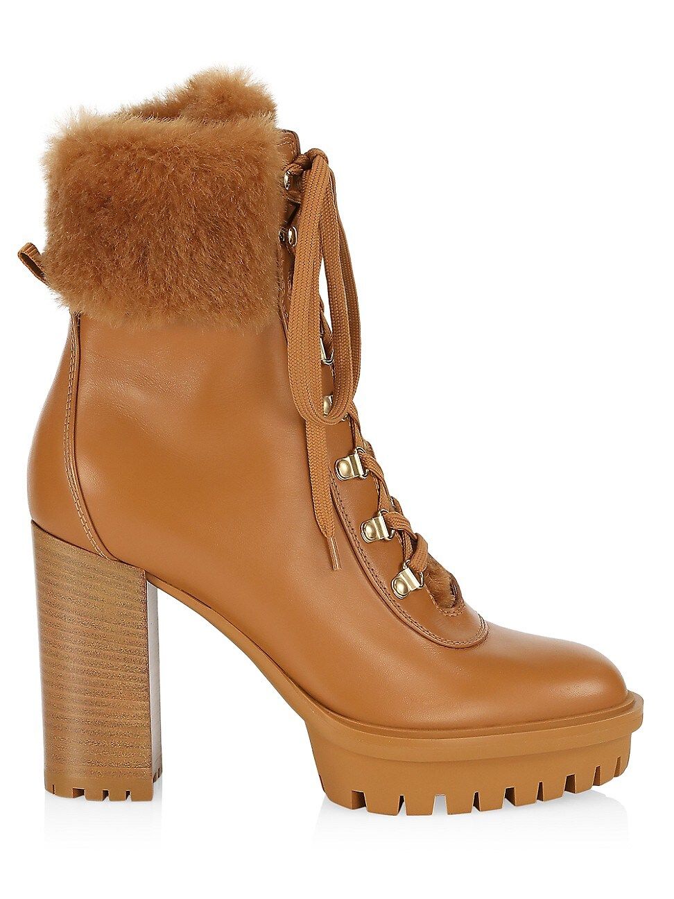 Gianvito Rossi Alaska Leather Fur-Trimmed Boots | Saks Fifth Avenue
