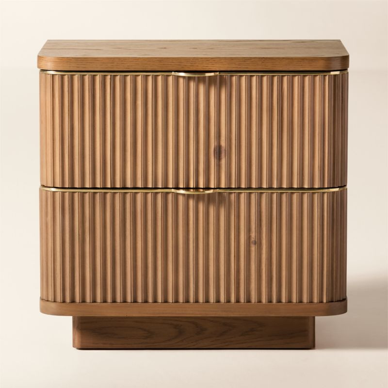 Davison 24" 2-Drawer Fluted Oak Nightstand | CB2 | CB2