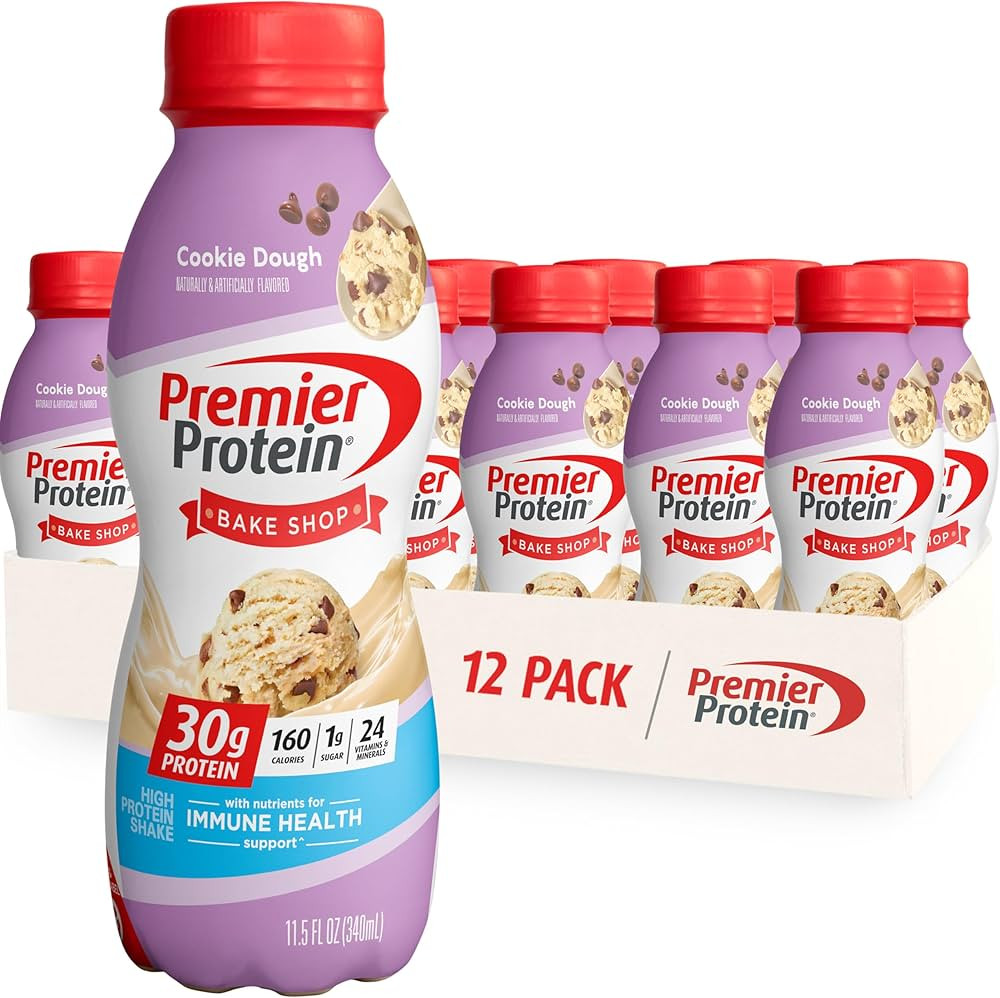 Premier Protein Shake, Cookie Dough, 11.5 Fl Oz (12 Pack), 30g Protein, 1g Sugar, 3g Carbs | Amazon (US)
