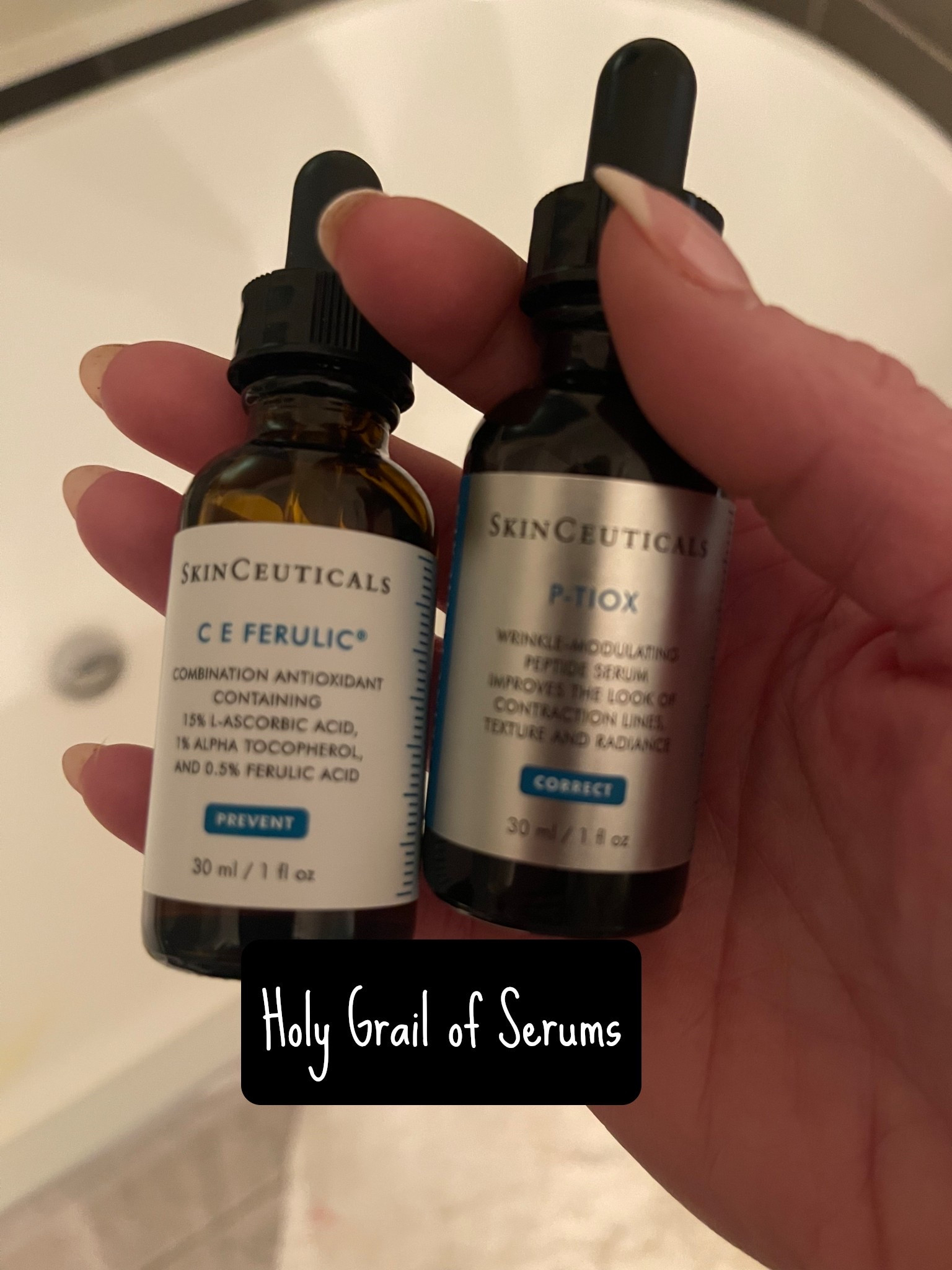 I credit my “glass skin” to this combo! I have used the vitamin c for years and added the other more recently! Consistency is KEY! My dark spots faded tremendously.