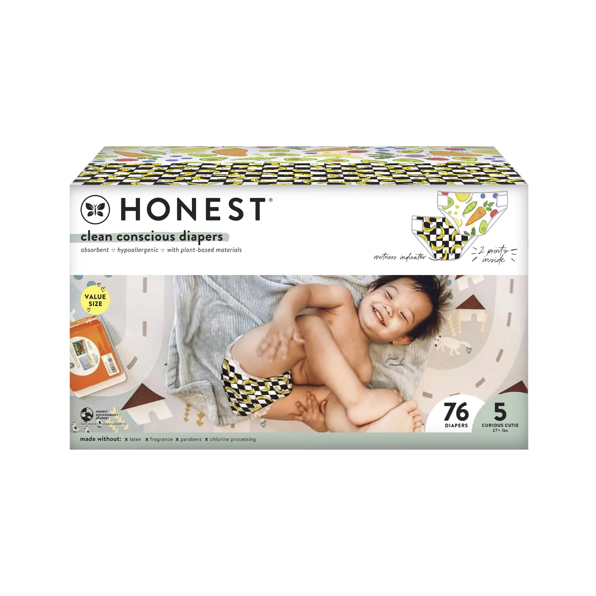 The Honest Company Clean Conscious Diapers, Size 5, 76 ct - Walmart.com | Walmart (US)